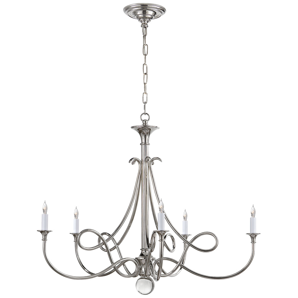 Visual Comfort Signature Canada - Five Light Chandelier - Double Twist - Polished Nickel- Union Lighting Luminaires Decor
