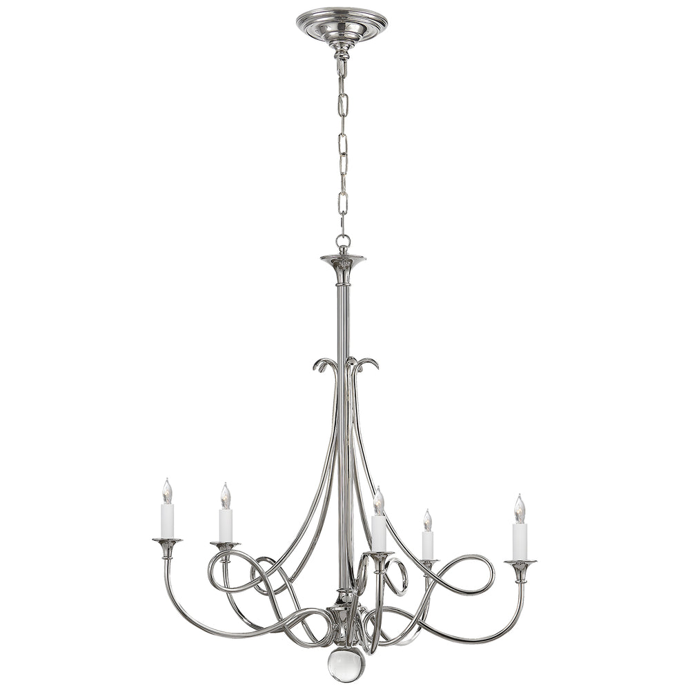 Visual Comfort Signature Canada - Five Light Chandelier - DOUBLE Twist - Polished Nickel- Union Lighting Luminaires Decor