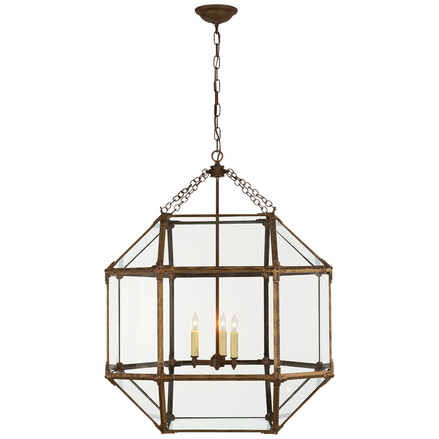 Visual Comfort Signature Canada - Three Light Lantern - Morris - Gilded Iron- Union Lighting Luminaires Decor