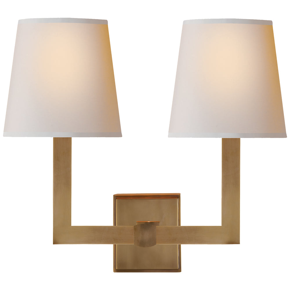Visual Comfort Signature Canada - Two Light Wall Sconce - Square Tube - Hand-Rubbed Antique Brass- Union Lighting Luminaires Decor