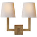 Visual Comfort Signature Canada - Two Light Wall Sconce - Square Tube - Hand-Rubbed Antique Brass- Union Lighting Luminaires Decor