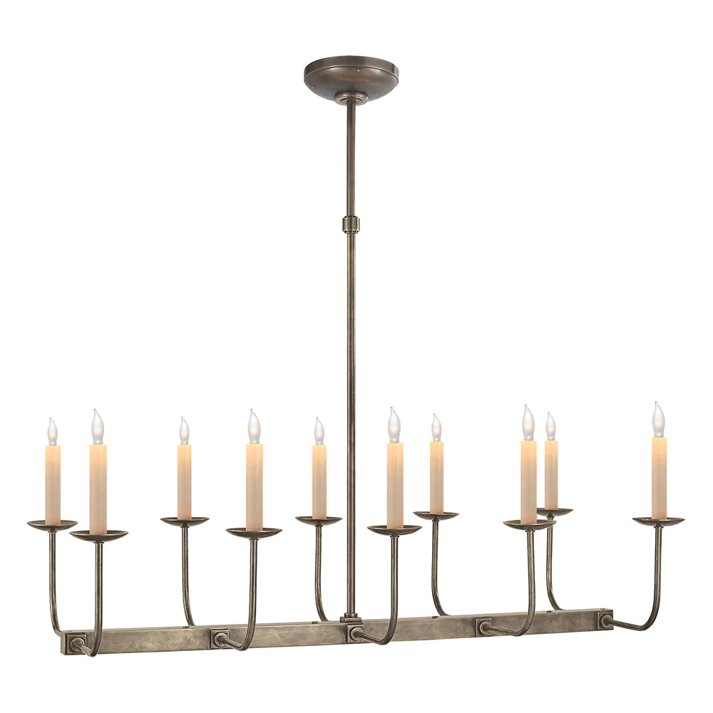 Visual Comfort Signature Canada - Ten Light Chandelier - Linear Branched - Antique Nickel- Union Lighting Luminaires Decor