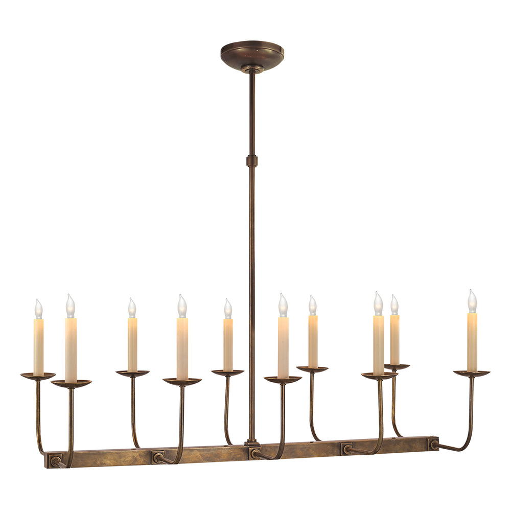 Visual Comfort Signature Canada - Ten Light Chandelier - Linear Branched - Hand-Rubbed Antique Brass- Union Lighting Luminaires Decor