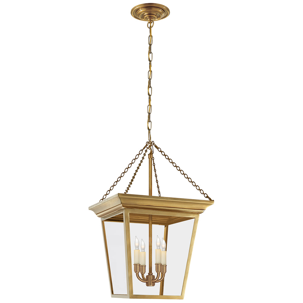 Visual Comfort Signature Canada - Four Light Lantern - Cornice - Hand-Rubbed Antique Brass- Union Lighting Luminaires Decor