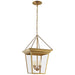 Visual Comfort Signature Canada - Four Light Lantern - Cornice - Hand-Rubbed Antique Brass- Union Lighting Luminaires Decor