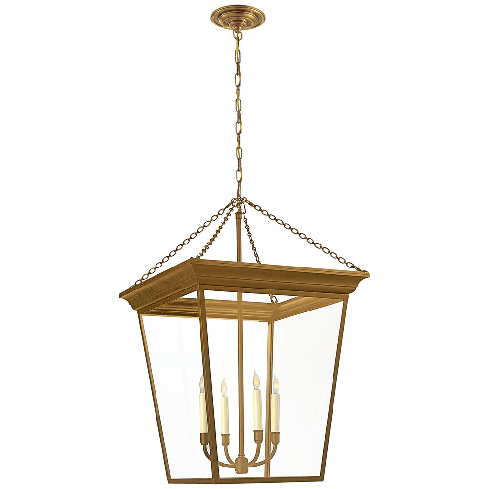 Visual Comfort Signature Canada - Four Light Lantern - Cornice - Hand-Rubbed Antique Brass- Union Lighting Luminaires Decor