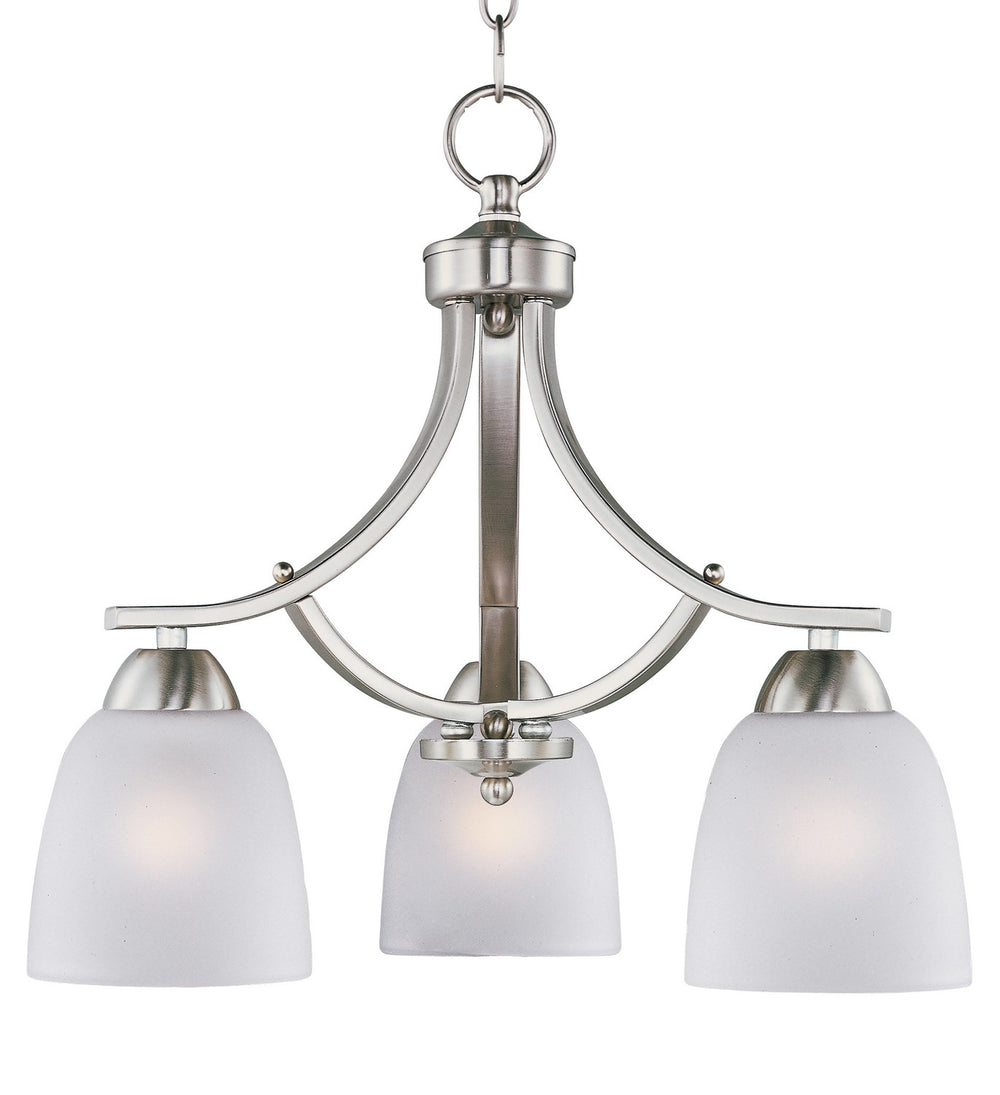 Maxim - Three Light Chandelier - Axis - Satin Nickel- Union Lighting Luminaires Decor