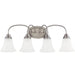 Generation Lighting Canada - Four Light Wall / Bath - Holman - Brushed Nickel- Union Lighting Luminaires Decor