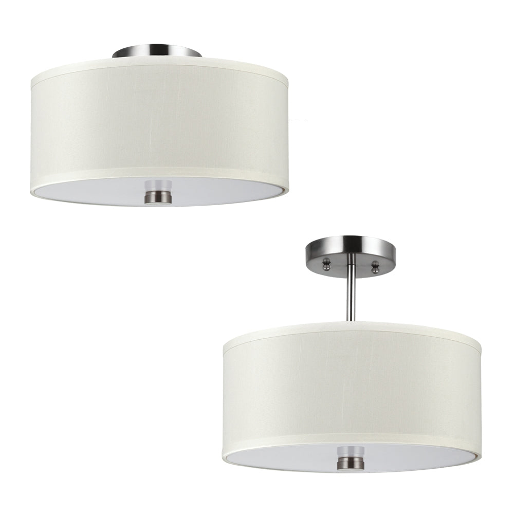 Visual Comfort Studio Canada - Two Light Semi-Flush Convertible Pendant - Dayna - Brushed Nickel- Union Lighting Luminaires Decor