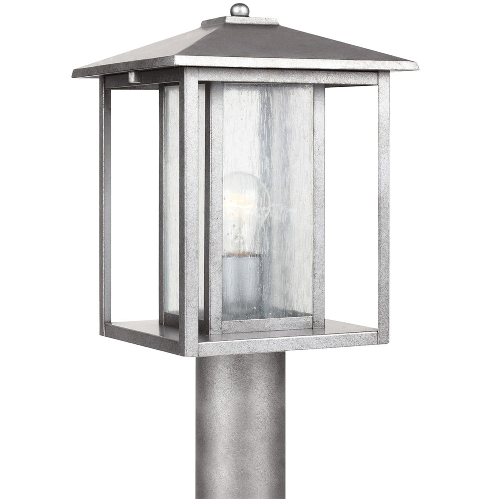 Generation Lighting Canada - One Light Outdoor Post Lantern - Hunnington - Weathered Pewter- Union Lighting Luminaires Decor