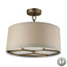 ELK Home - Three Light Semi Flush Mount - Baxter - Brushed Antique Brass- Union Lighting Luminaires Decor