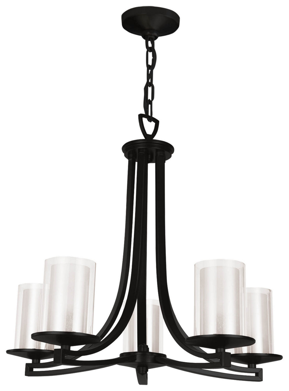 DVI Canada - Five Light Chandelier - Essex - Graphite w/Half Opal Glass- Union Lighting Luminaires Decor