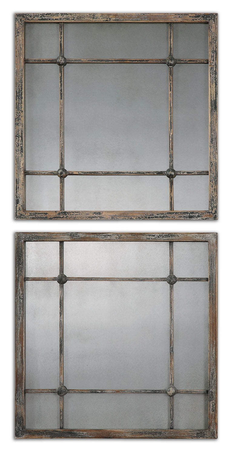 Uttermost - Mirror, Set Of 2 - Saragano - Blue w/Aged Ivory- Union Lighting Luminaires Decor