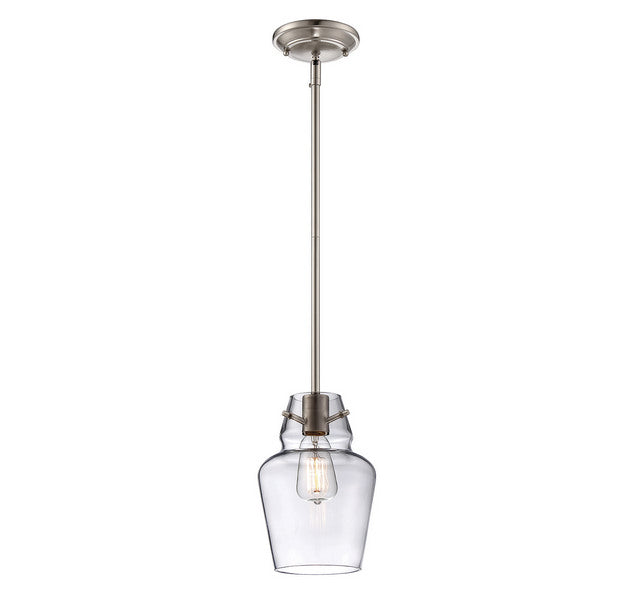Savoy House - One Light Mini Pendant - Vintage - Satin Nickel- Union Lighting Luminaires Decor