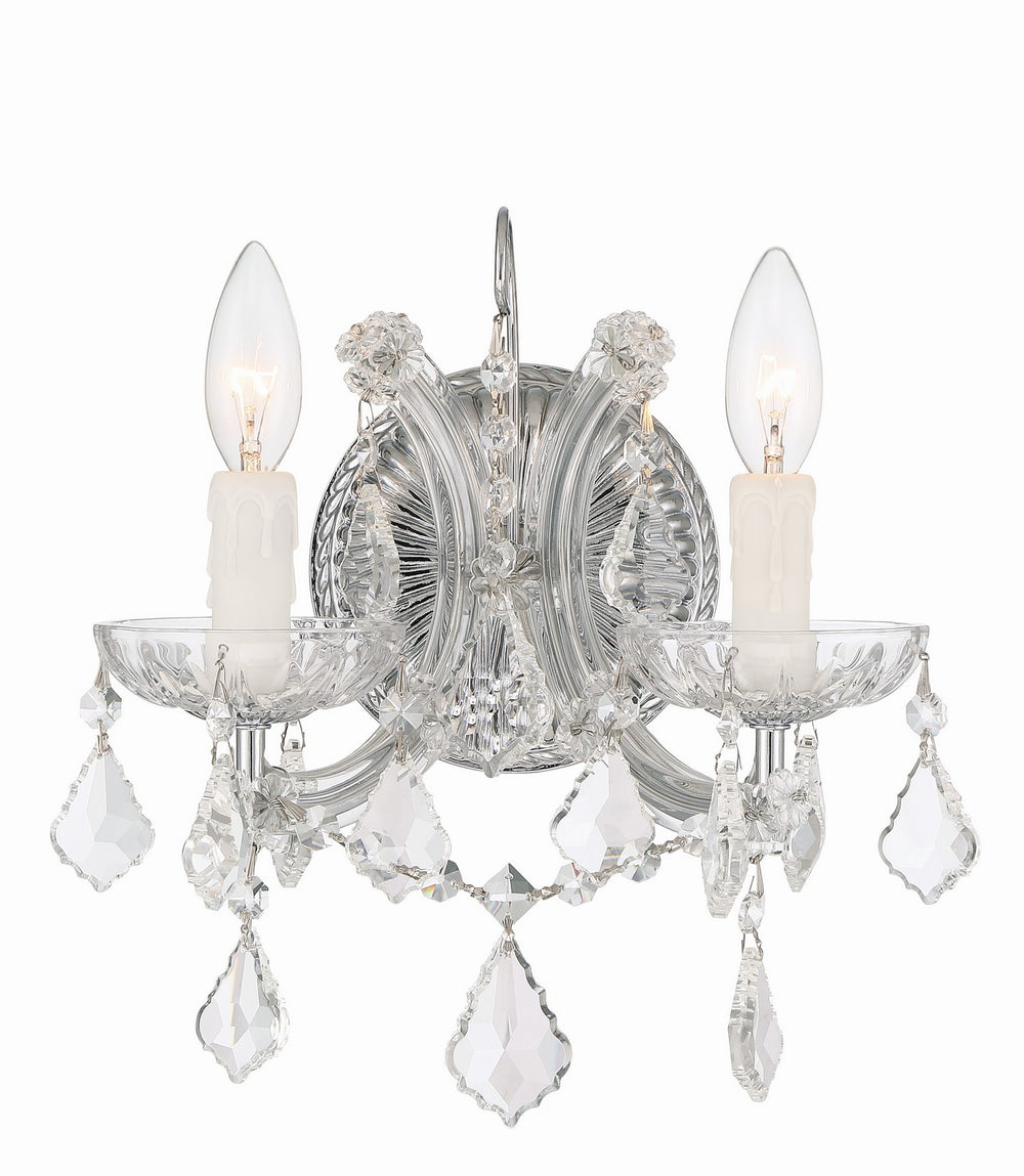 Crystorama - Two Light Wall Sconce - Maria Theresa - Polished Chrome- Union Lighting Luminaires Decor