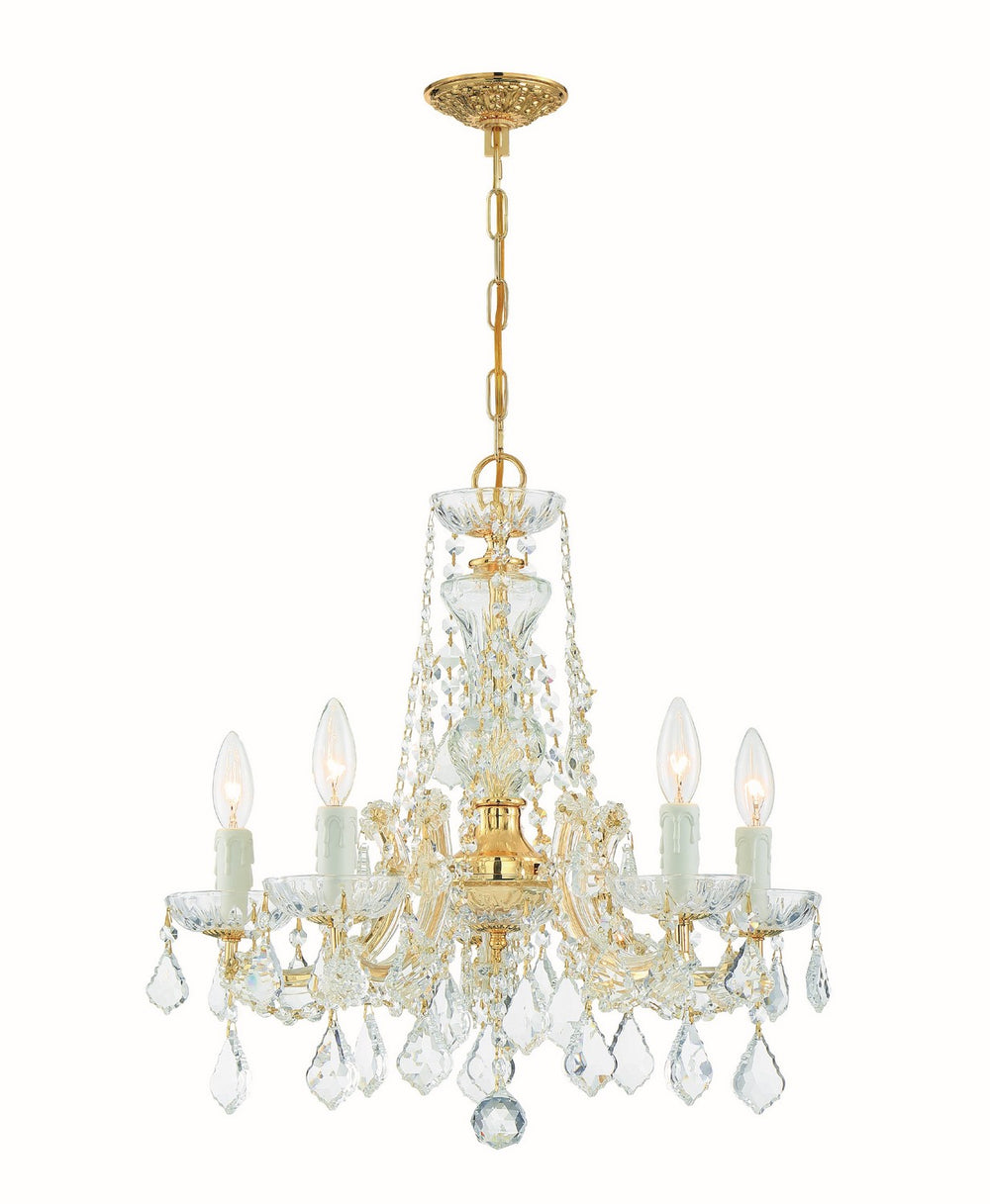 Crystorama - Five Light Mini Chandelier - Maria Theresa - Gold- Union Lighting Luminaires Decor