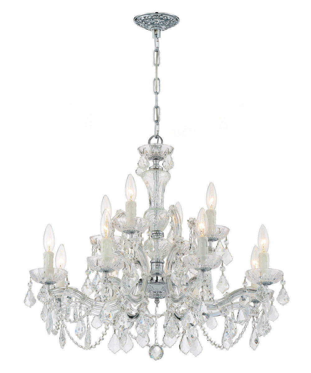 Crystorama - 12 Light Chandelier - Maria Theresa - Polished Chrome- Union Lighting Luminaires Decor