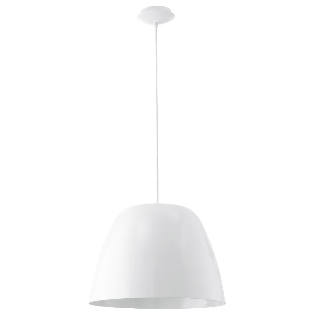 Eglo Canada - One Light Pendant - Coretto - Steel / Glossy White- Union Lighting Luminaires Decor