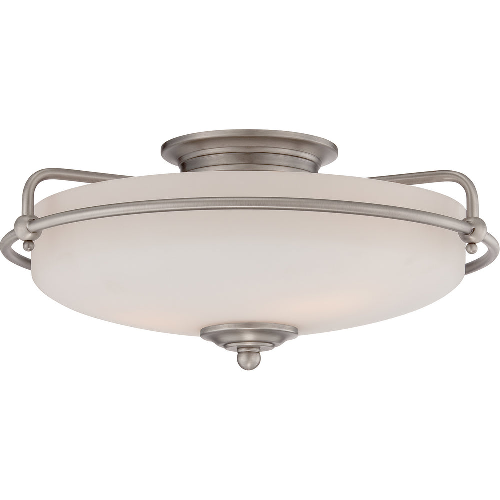 Quoizel - Three Light Flush Mount - Griffin - Antique Nickel- Union Lighting Luminaires Decor