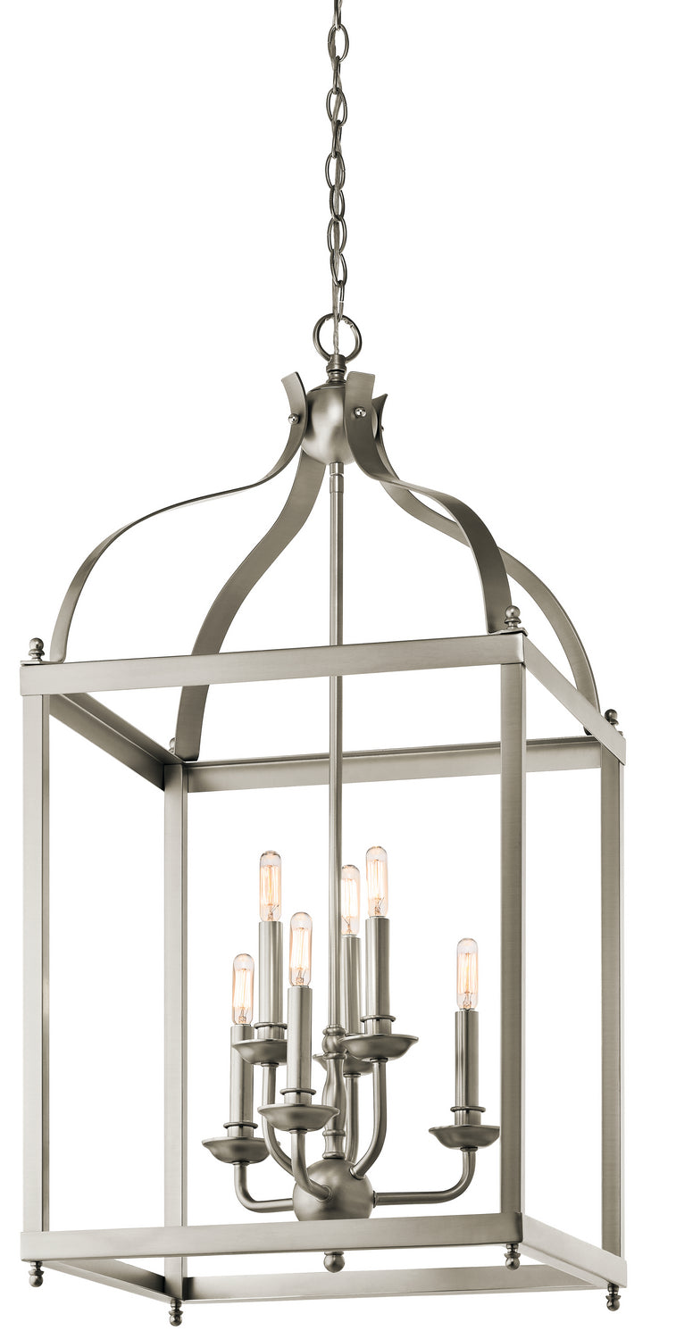 Kichler Canada - Six Light Foyer Chandelier - Larkin - Brushed Nickel- Union Lighting Luminaires Decor