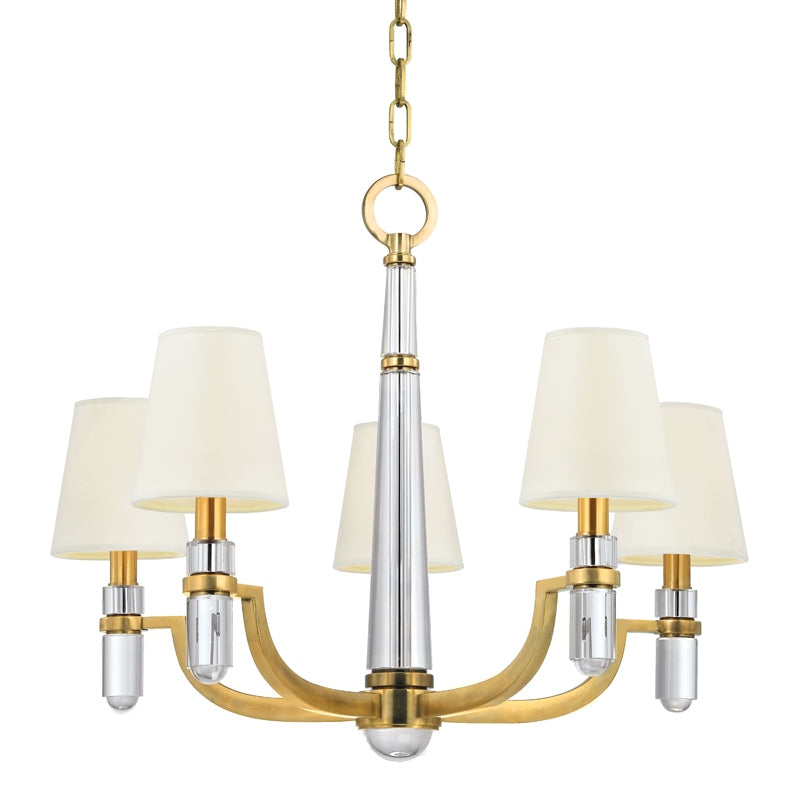 Hudson Valley Canada - Five Light Chandelier - Dayton - Aged Brass- Union Lighting Luminaires Decor
