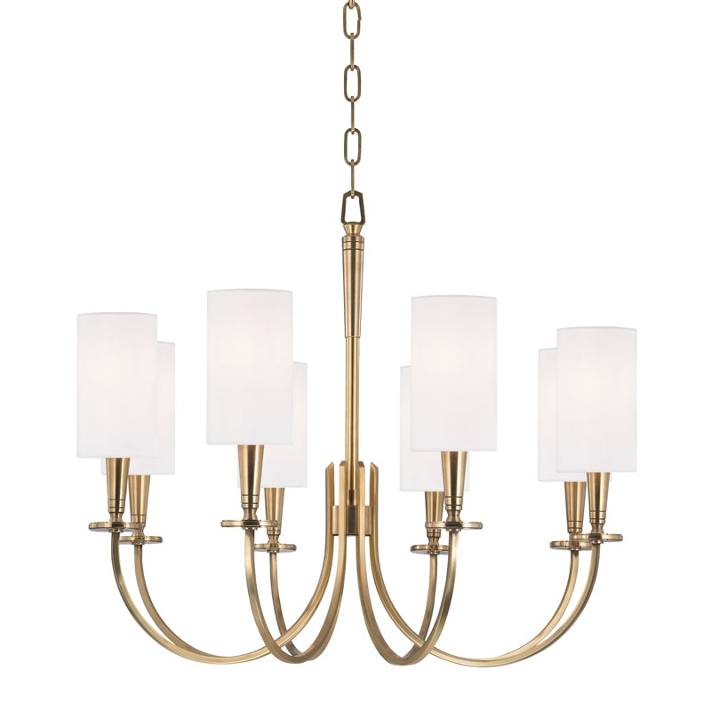 Hudson Valley Canada - Eight Light Chandelier - Mason - Aged Brass- Union Lighting Luminaires Decor