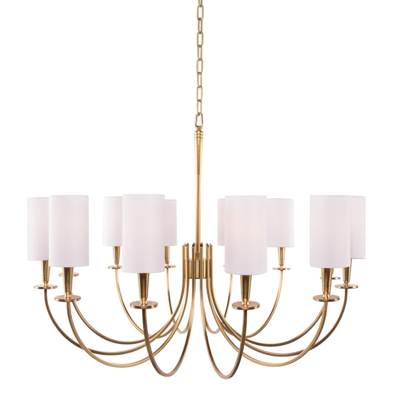 Hudson Valley Canada - 12 Light Chandelier - Mason - Aged Brass- Union Lighting Luminaires Decor
