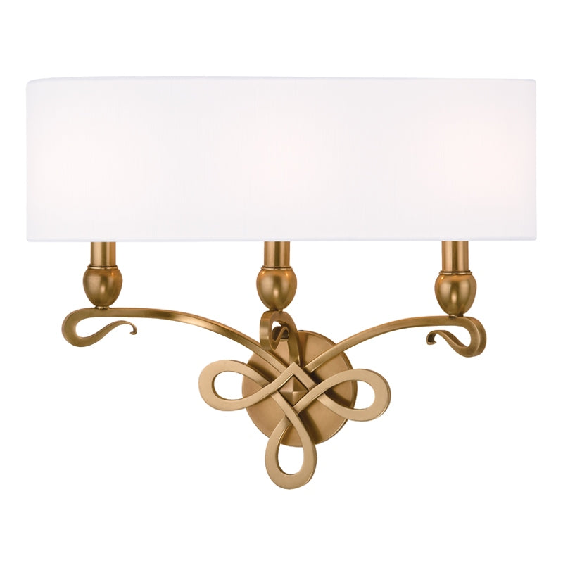 Hudson Valley Canada - Three Light Wall Sconce - Pawling - Aged Brass- Union Lighting Luminaires Decor