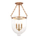 Hudson Valley Canada - Three Light Semi Flush Mount - Hampton - Aged Brass- Union Lighting Luminaires Decor
