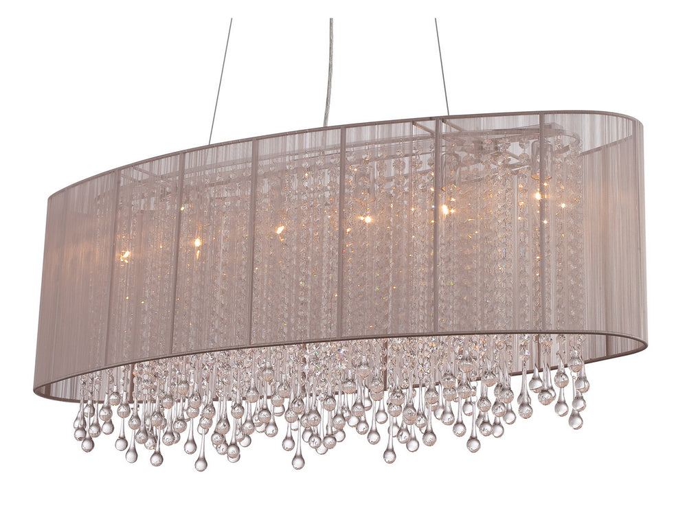 Avenue Lighting - Six Light Chandelier - Beverly Dr. - Taupe Silk String- Union Lighting Luminaires Decor