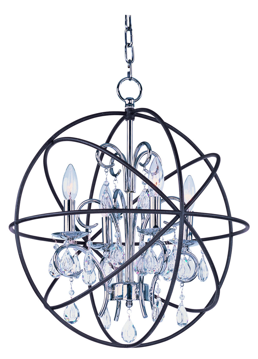 Maxim - Four Light Pendant - Orbit - Anthracite / Polished Nickel- Union Lighting Luminaires Decor