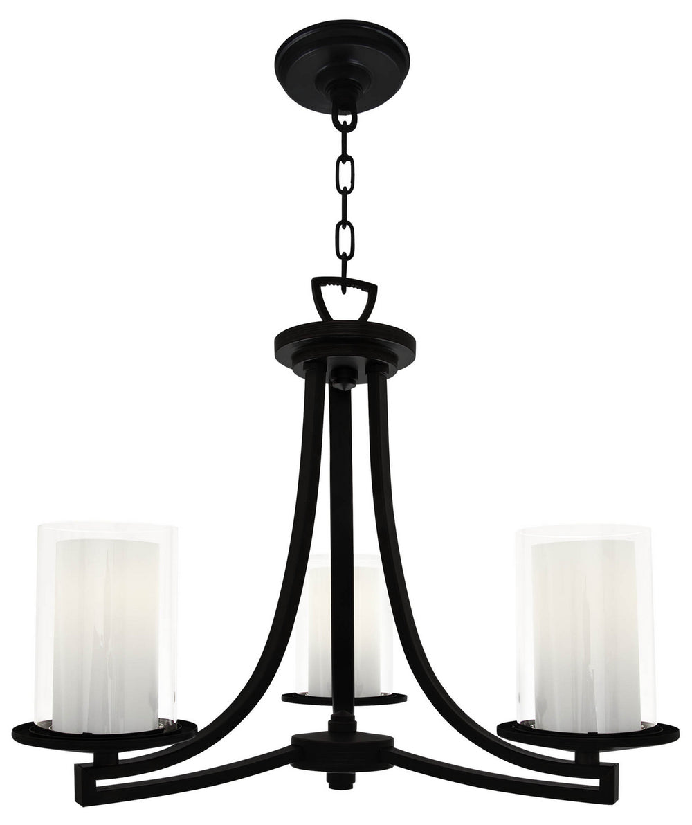 DVI Canada - Three Light Semi-Flush Mount - Essex - Graphite w/Half Opal Glass- Union Lighting Luminaires Decor