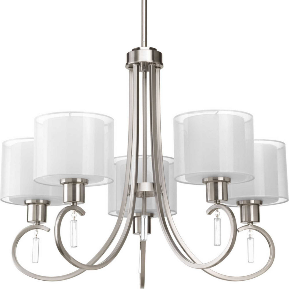 Progress Canada - Five Light Chandelier - Invite - Brushed Nickel- Union Lighting Luminaires Decor