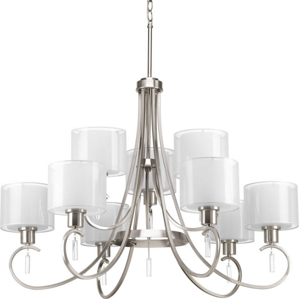 Progress Canada - Nine Light Chandelier - Invite - Brushed Nickel- Union Lighting Luminaires Decor
