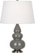 Robert Abbey - One Light Accent Lamp - Small Triple Gourd - Ash Glazed Ceramic w/Antique Silver- Union Lighting Luminaires Decor