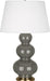 Robert Abbey - One Light Table Lamp - Triple Gourd - Ash Glazed Ceramic w/Antique Brass- Union Lighting Luminaires Decor