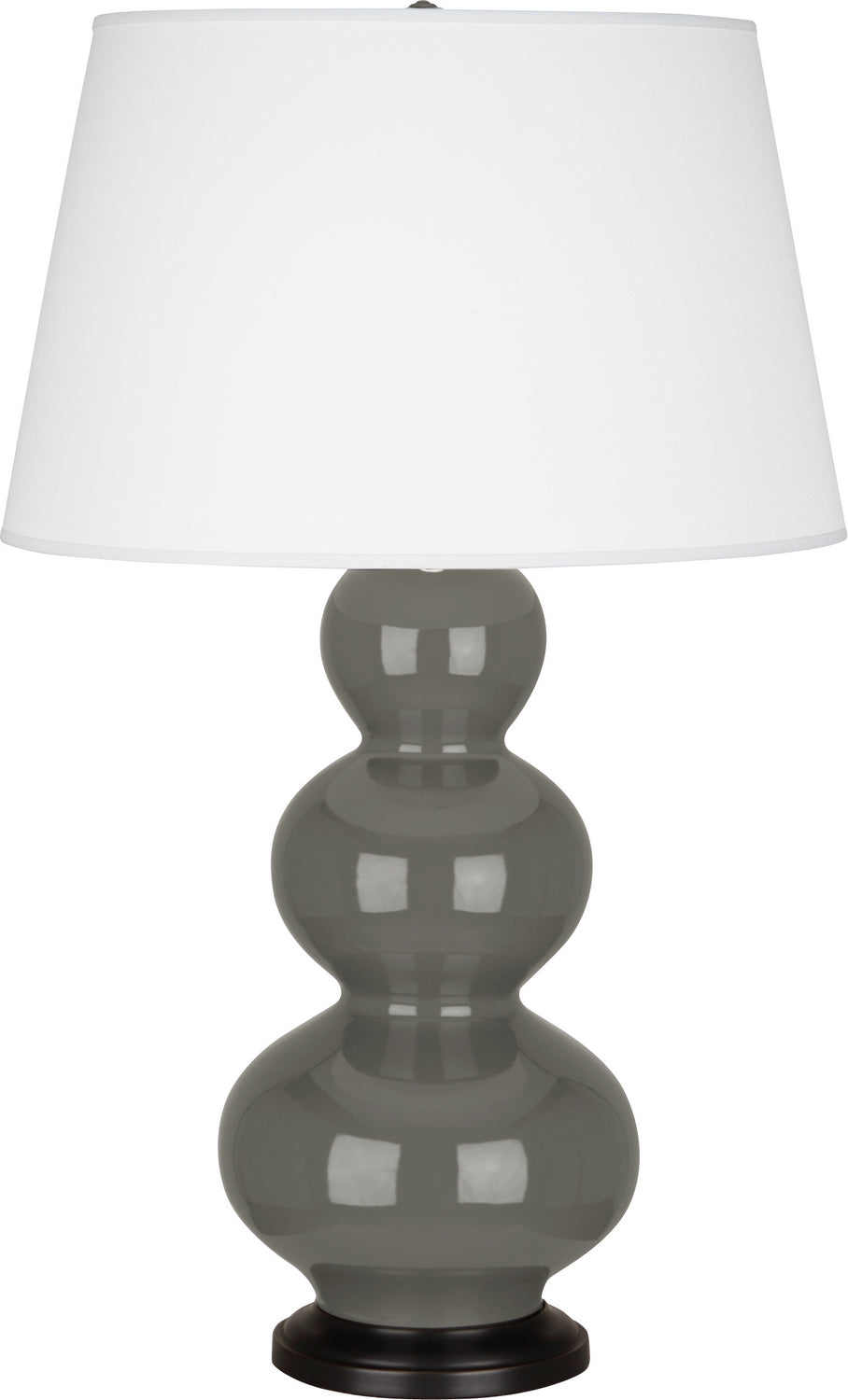 Robert Abbey - One Light Table Lamp - Triple Gourd - Ash Glazed Ceramic w/Deep Patina Bronze- Union Lighting Luminaires Decor