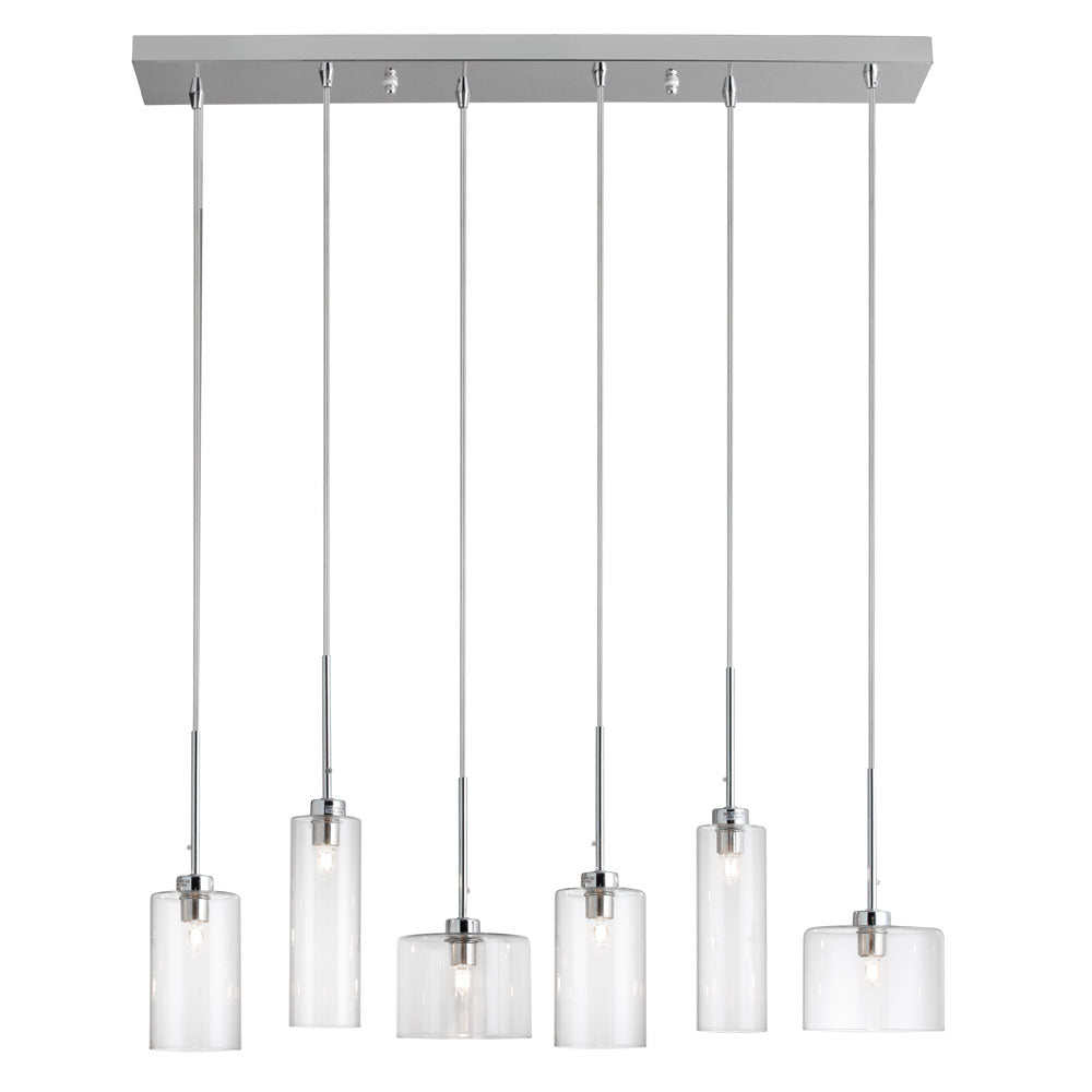 Dainolite Canada - Six Light Pendant - Industrial Chic - Polished Chrome- Union Lighting Luminaires Decor