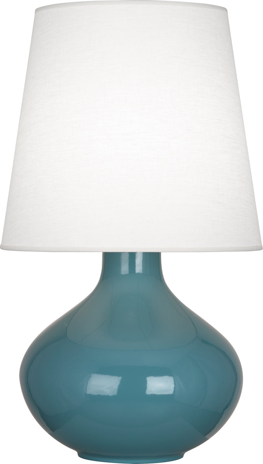 Robert Abbey - One Light Table Lamp - June - Steel Blue Glazed Ceramic- Union Lighting Luminaires Decor