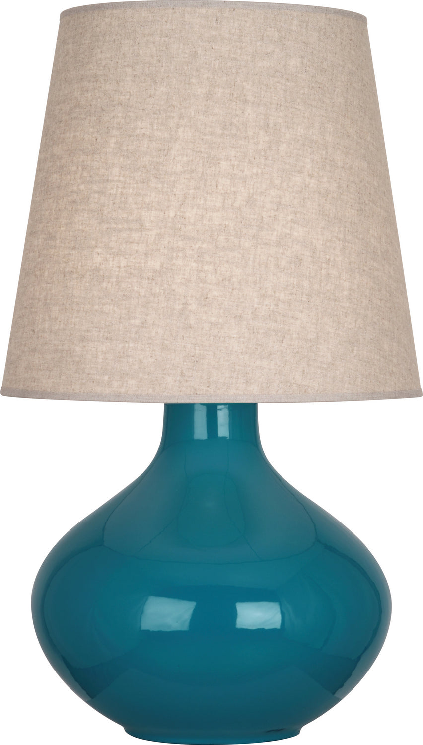 Robert Abbey - One Light Table Lamp - June - Peacock Glazed Ceramic- Union Lighting Luminaires Decor