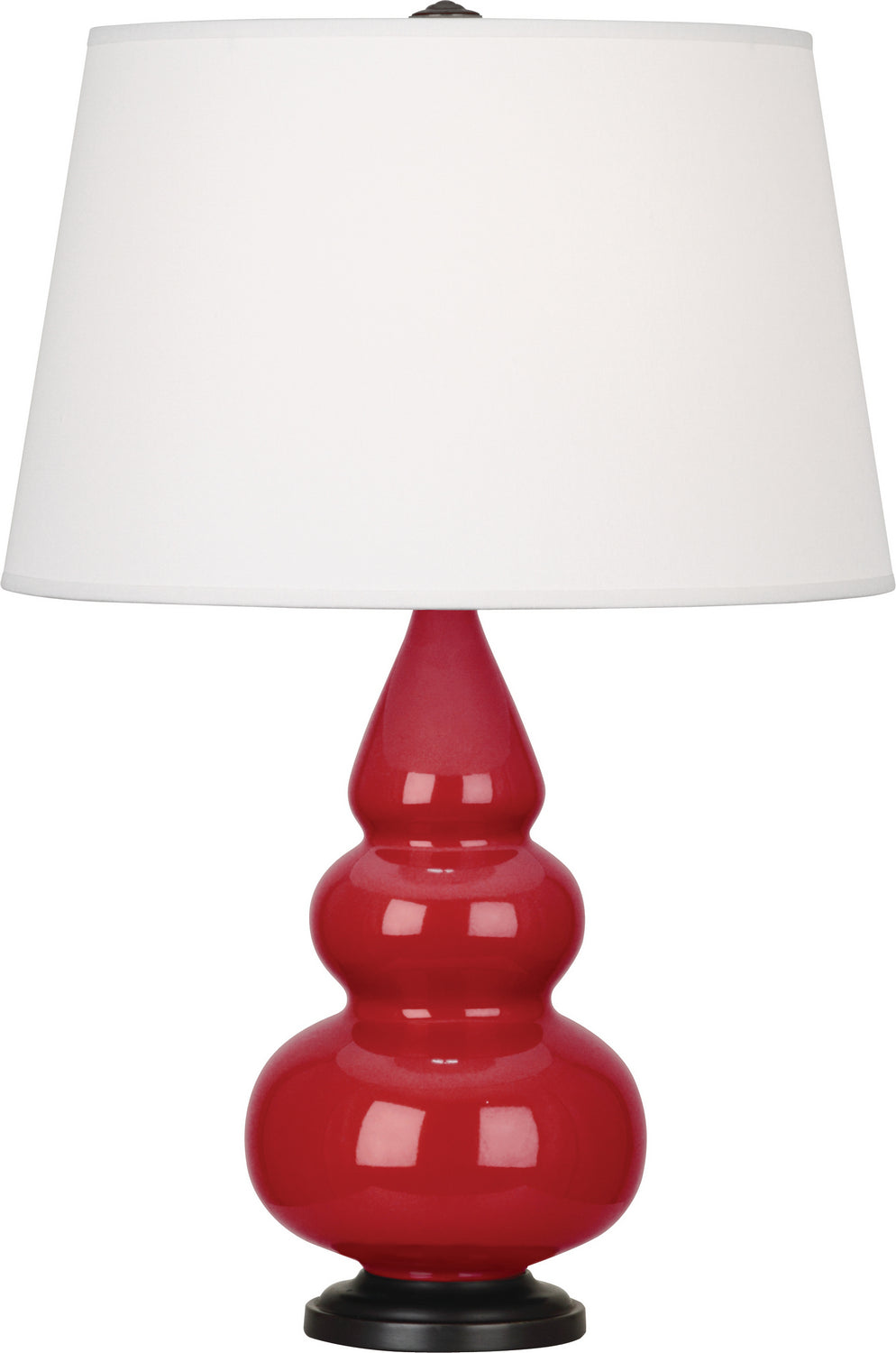 Robert Abbey - One Light Accent Lamp - Small Triple Gourd - Ruby Red Glazed Ceramic w/Deep Patina Bronze- Union Lighting Luminaires Decor