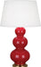 Robert Abbey - One Light Table Lamp - Triple Gourd - Ruby Red Glazed Ceramic w/Antique Brass- Union Lighting Luminaires Decor