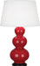 Robert Abbey - One Light Table Lamp - Triple Gourd - Ruby Red Glazed Ceramic w/Deep Patina Bronze- Union Lighting Luminaires Decor