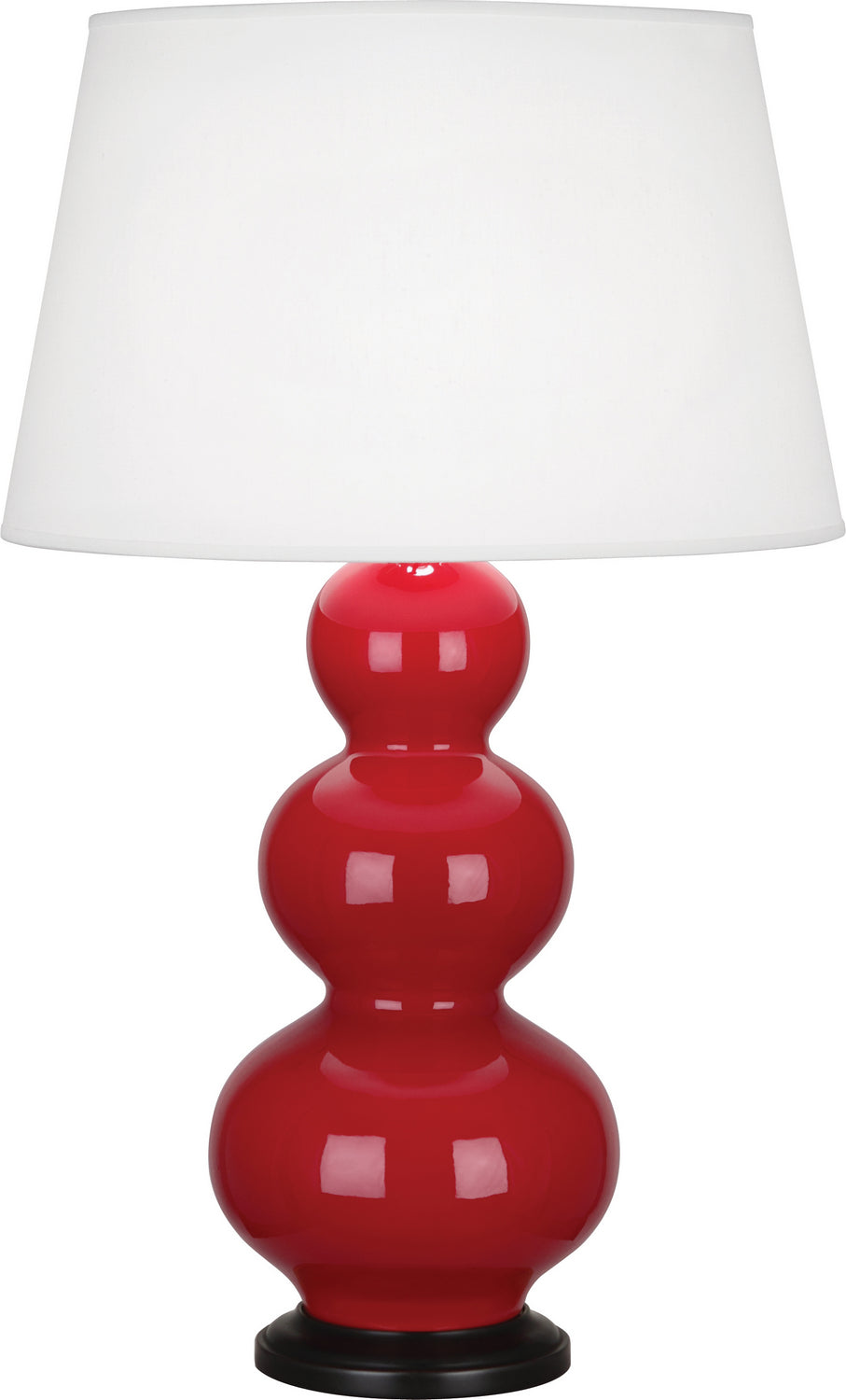 Robert Abbey - One Light Table Lamp - Triple Gourd - Ruby Red Glazed Ceramic w/Deep Patina Bronze- Union Lighting Luminaires Decor