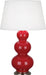 Robert Abbey - One Light Table Lamp - Triple Gourd - Ruby Red Glazed Ceramic w/Antique Silver- Union Lighting Luminaires Decor