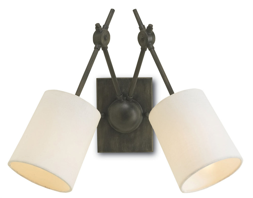 Currey and Company - Two Light Wall Sconce - Compass - Black Iron- Union Lighting Luminaires Decor