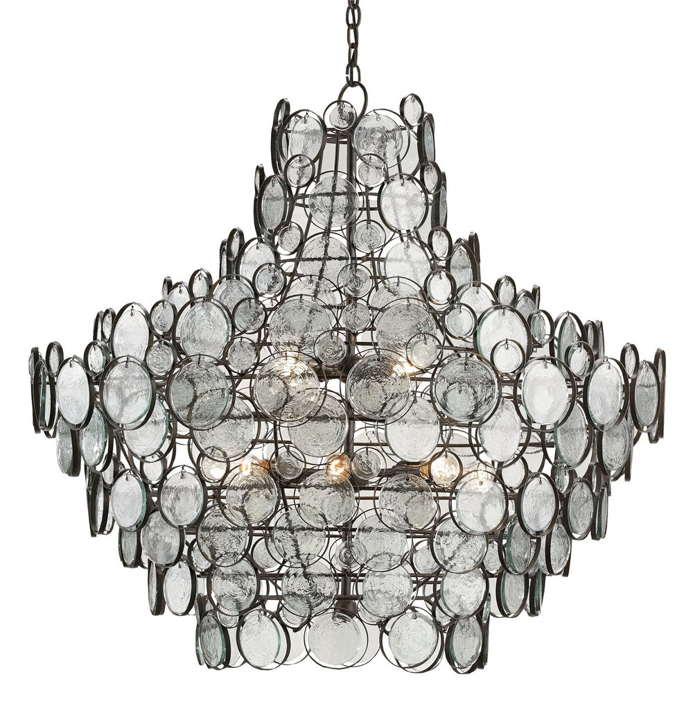 Currey and Company - 12 Light Chandelier - Galahad - Clear/Bronze- Union Lighting Luminaires Decor