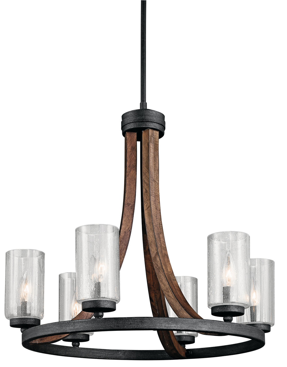 Kichler Canada - Six Light Chandelier - Grand Bank - Auburn Stained- Union Lighting Luminaires Decor