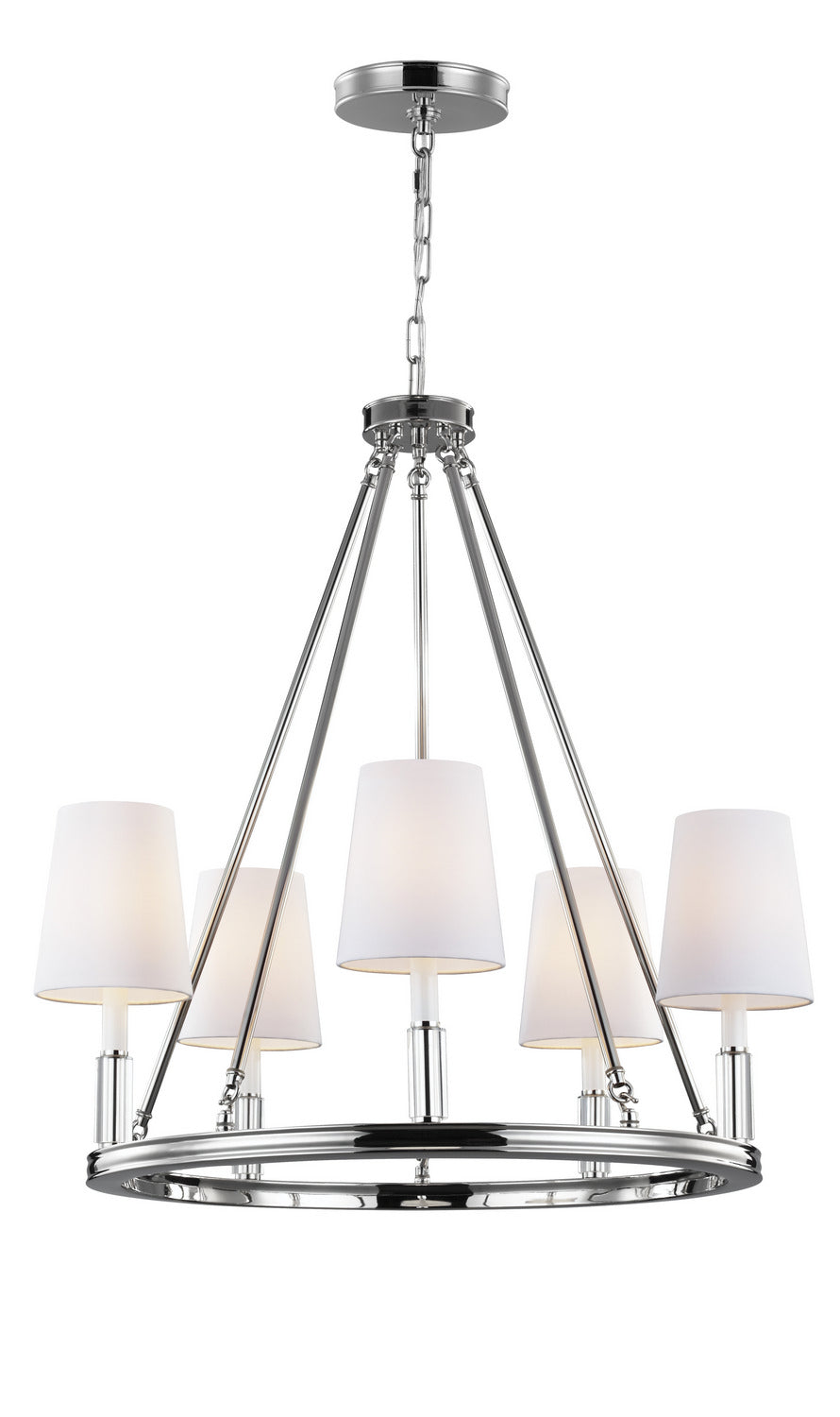 Visual Comfort Studio Canada - Five Light Chandelier - Lismore - Polished Nickel- Union Lighting Luminaires Decor
