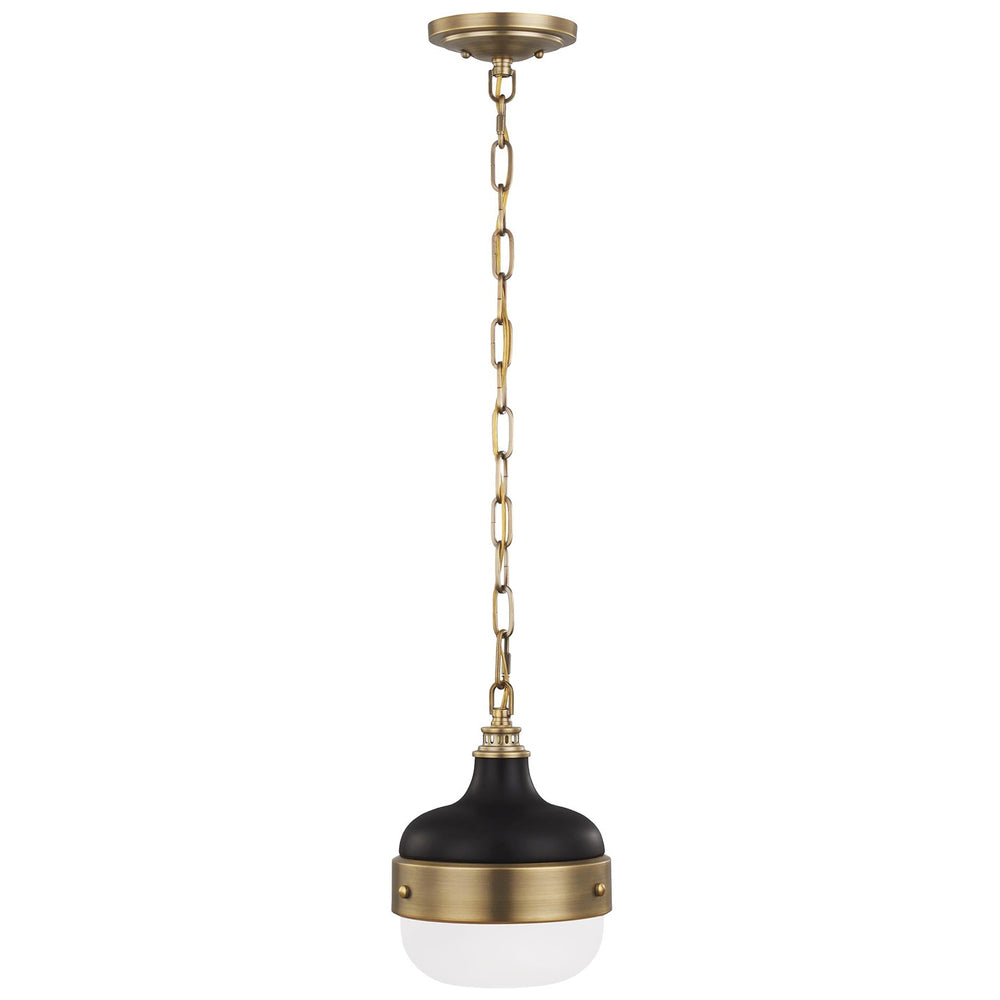 Generation Lighting Canada - One Light Pendant - Cadence - Dark Antique Brass / Matte Black- Union Lighting Luminaires Decor